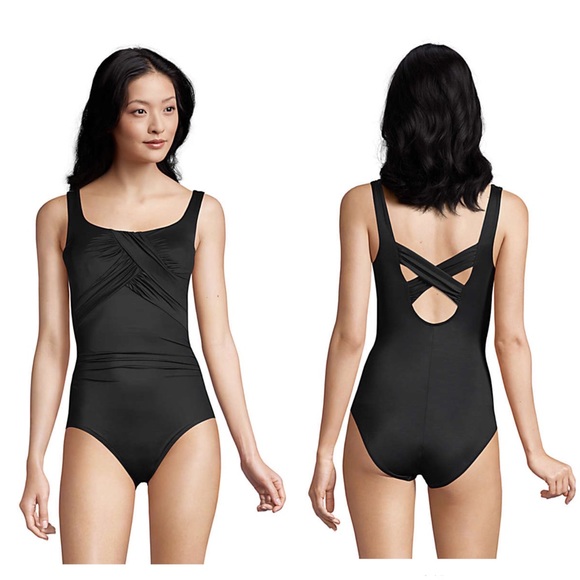 Lands end Slender Carmela Tummy Control Scoop Neck One Piece Swimsuit - Picture 2 of 5